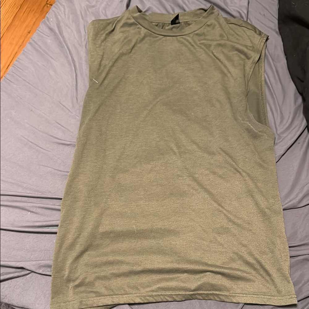 SHEIN Olive Green Men's Tank Top
